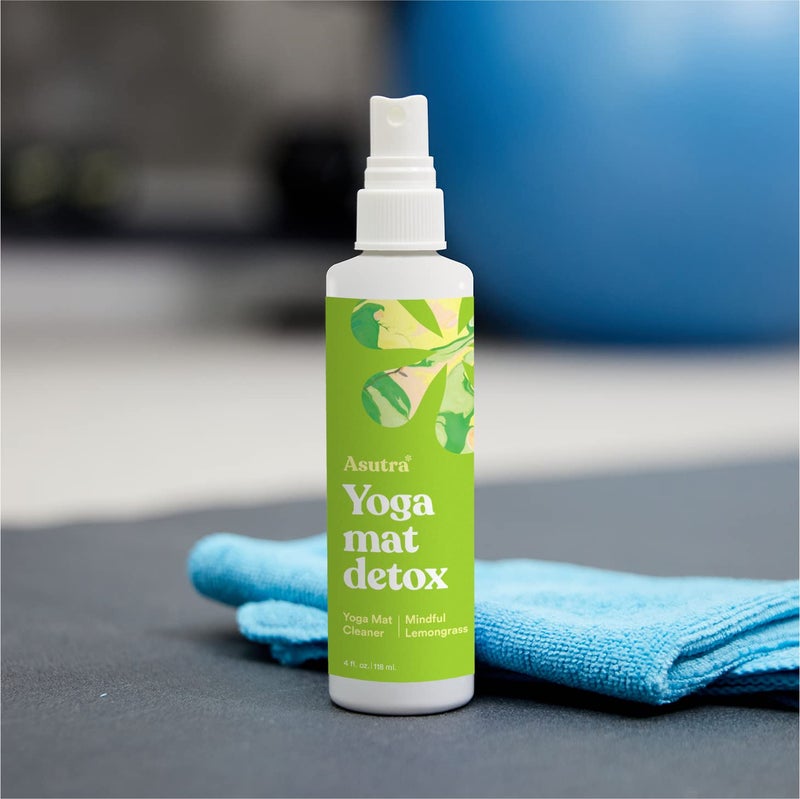 ASUTRA Yoga Mat Cleaner Spray (Mindful Lemongrass), 4 fl oz - No Slippery Residue, Organic Essential Oils Deep-Cleansing for Fitness Gear & Gym Equipment, Microfiber Towel Included - Image 5