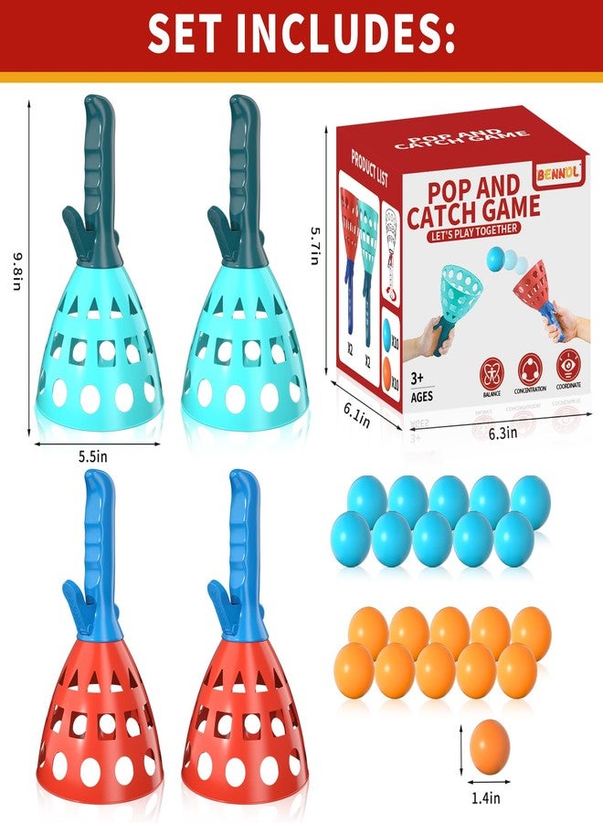 Bennol Outdoor Game Toys for Kids Boys with 20 Balls Pop Pass Catch Ball Game Outside Toys Gifts for 3 4 5 6 7 8+ Year Old Teens, Outside Outdoor Play Gifts for Kids Boys Ages 3-5 4-8 - Image 2