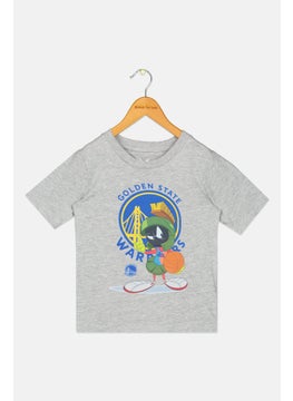 Space Jam Space Jam x NBA Toddlers Boy Short Sleeves Golden State Warrior T-Shirt, Grey  - Image 1