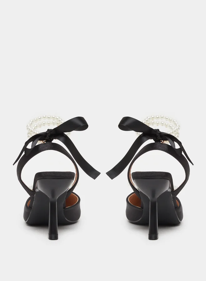Take Two Ankle Strap Pearl Kitten Heel Sandals
