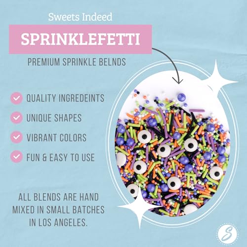 Sweets Indeed Sprinklefetti Monster Mash Sprinkles – 4 oz Jar | Halloween Sprinkle Mix with Candy Eyeballs, Jimmies, Nonpareils & Confetti | Cupcake & Cake Decorations - Image 2
