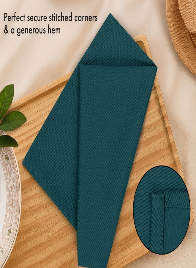 Ruvanti Cloth Napkins Set of 12, 18x18 Inches Napkins Cloth Washable, Soft, Durable, Absorbent, Cotton Blend. Table Dinner Napkins Cloth for Thanksgiving, Halloween Dinners Parties - Deep Teal - Image 3