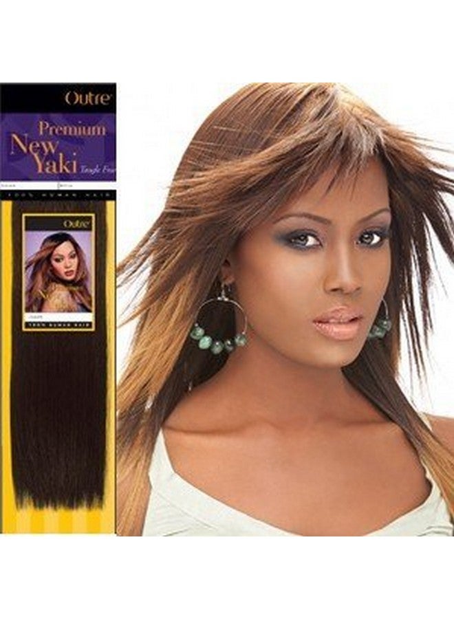 Outre Premium Human Hair New Yaki Weaving Hair Extension (10"M 1(Jet Black)) - Image 1