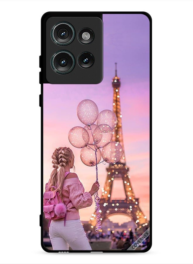Covernex Motorola Edge 50 Protective Case Cover Girl Holding Balloons - Image 1