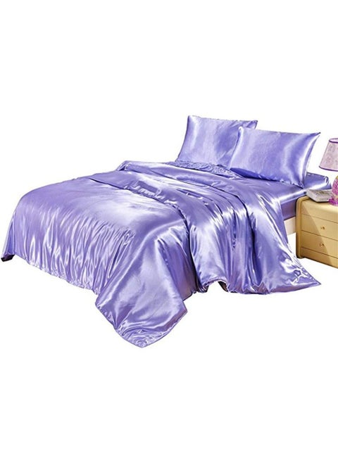 3-Piece Satin Sheets Queen Size Satin Bed Sheet Set,Deep Pocket Silky Satin Sheet Set With 1 Flat Sheet And 2 Pillow Cases Wrinkle, Fade, Stain Resistant