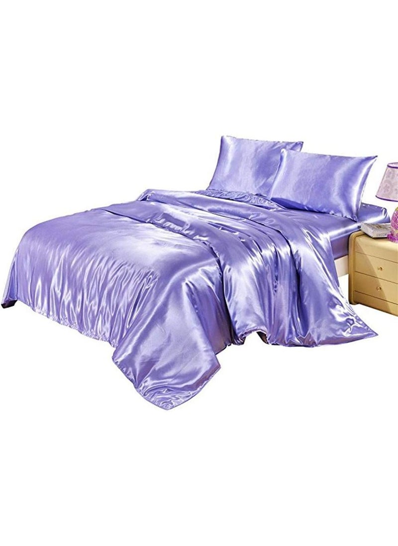 Bluejw 3-Piece Satin Sheets Queen Size Satin Bed Sheet Set,Deep Pocket Silky Satin Sheet Set With 1 Flat Sheet And 2 Pillow Cases Wrinkle, Fade, Stain Resistant  - Image 1