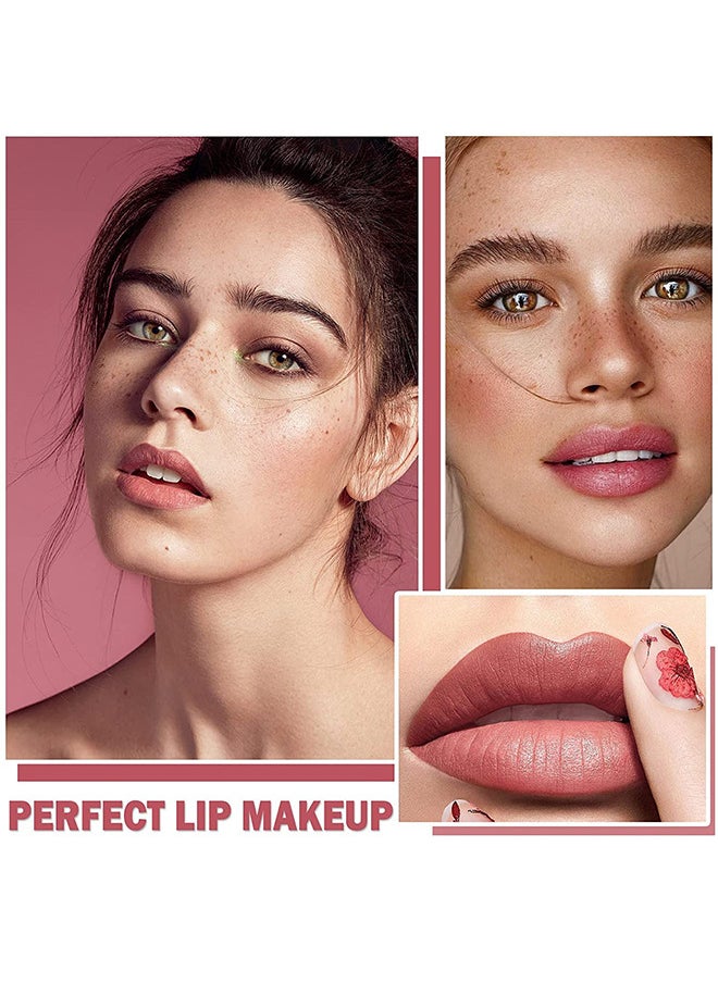 Dragon Ranee - 3Pcs Nude Matte Lipstick Set - Long-Lasting Waterproof Lipsticks Non-Stick Cup Not Fade Lip Gloss - Smooth Crayon Lip Stain Set Lip Makeup Liquid Lipstick for Women - Image 1