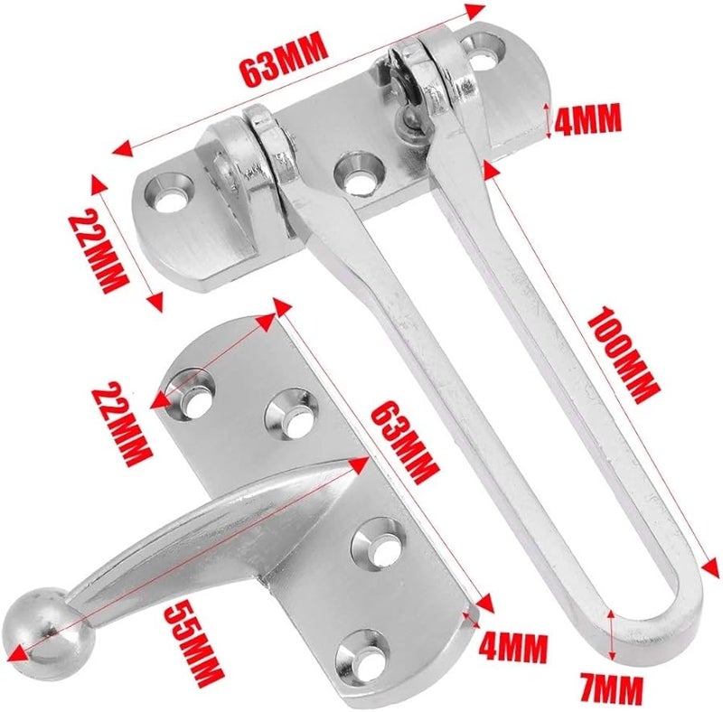 Heavy Duty Metal Door Hasp Lock With Security Chain For Home Front Door Safety - Image 3