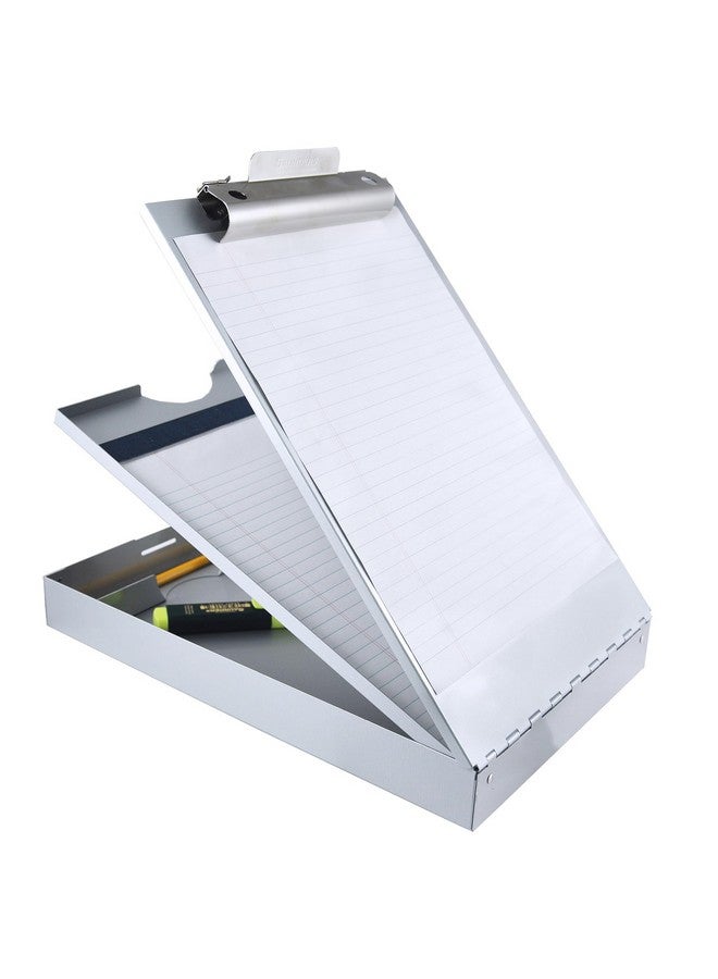 Metal Clipboard With Storage Letter Size Heavy Duty Contractor Grade Clipboard Dual Storage Form Holder With High Capacity Clip Made In Usa