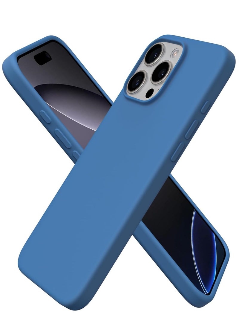 ELTRAZONE Soft Liquid Silicone Gel Case for iPhone 16 Pro Max - Full Body Shockproof Protection with Matte Finish & Soft Microfiber Lining (Cobalt Blue) - Image 1