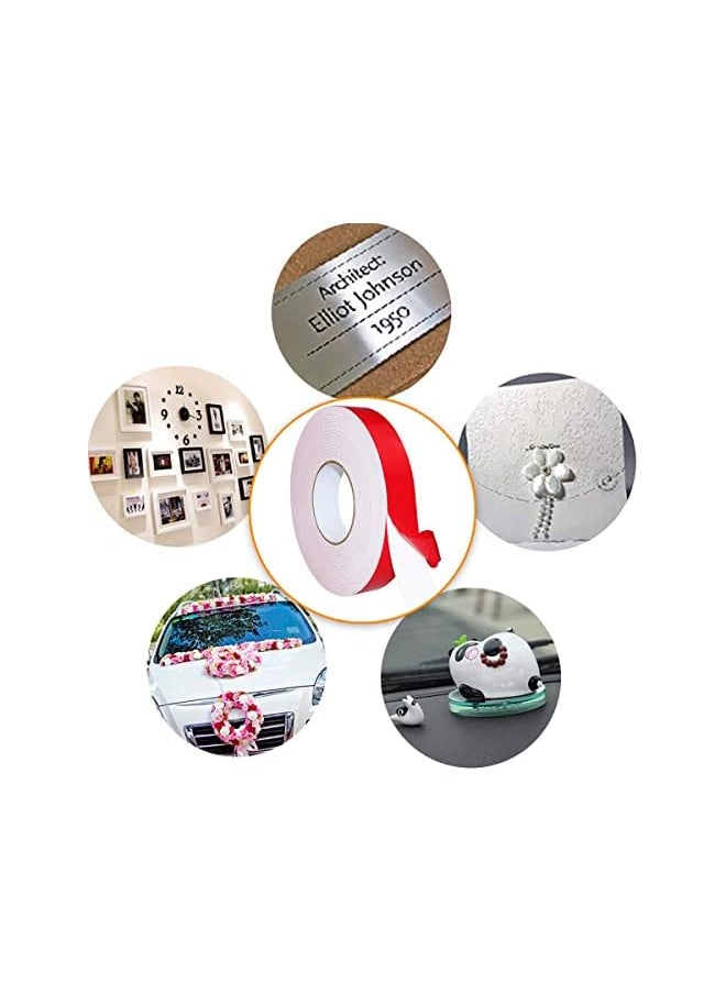 PROMASS - promass Double Sided Foam Tape, 1" x 5 yards Outdoor and Indoor Heavy Duty Strong Weatherproof Adhesive Tape for Automotive Mounting, Decorative and Trim, Car Trim Strip, Home Decor, Photo Frame (Red) - Image 1