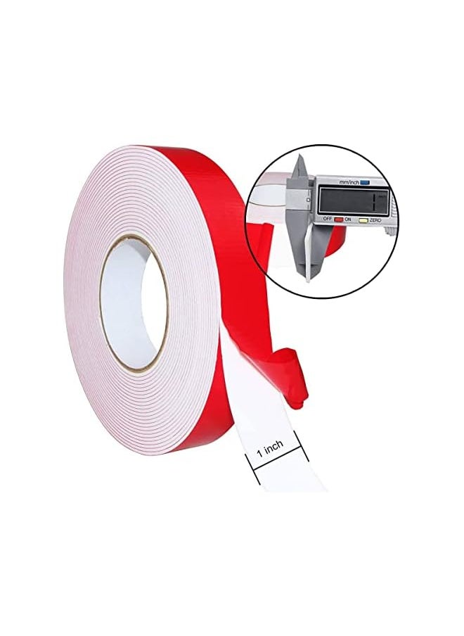 PROMASS - promass Double Sided Foam Tape, 1" x 5 yards Outdoor and Indoor Heavy Duty Strong Weatherproof Adhesive Tape for Automotive Mounting, Decorative and Trim, Car Trim Strip, Home Decor, Photo Frame (Red) - Image 1