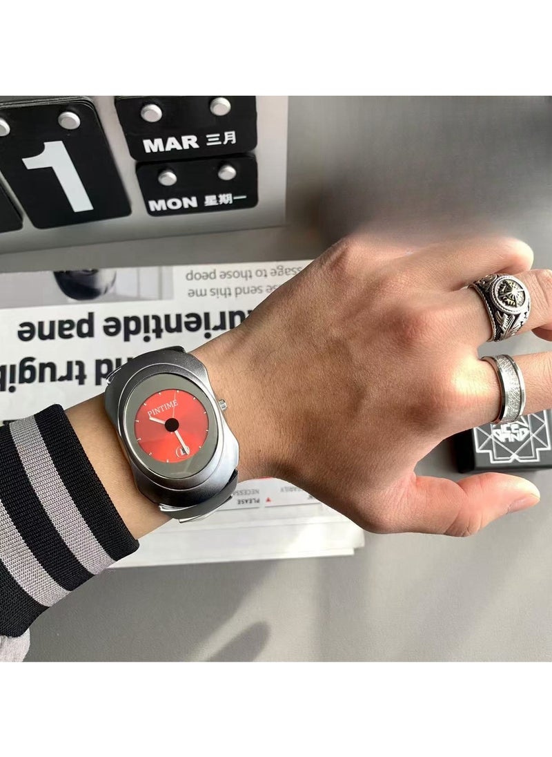 PINTIME Vintage square watch Men's and women's quartz watch  - Image 2