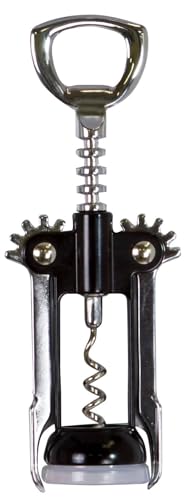 EvriHolder Evriholder Winged Corkscrew for Wine Bottles Easy Manual Cork Remover MultiPurpose Opener for Beer and Soft Drinks Ergonomic Handle Stainless Steel Dishwasher Safe Black 
