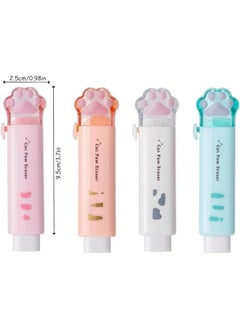 FYLX Four adorable cat paw retrable erasers for kids and students Perfect for writing and erasing in school or office Cute addition to your supply collection  - Image 3