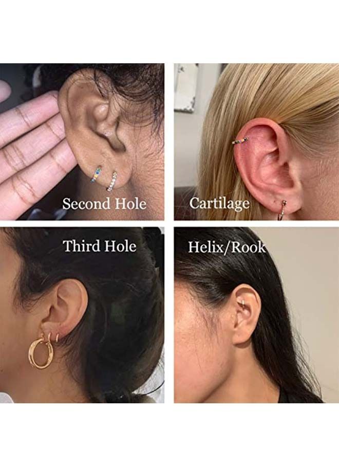 NIBEMINENT 24 Karat Gold Plated Collection Hoop Earrings  - Image 5