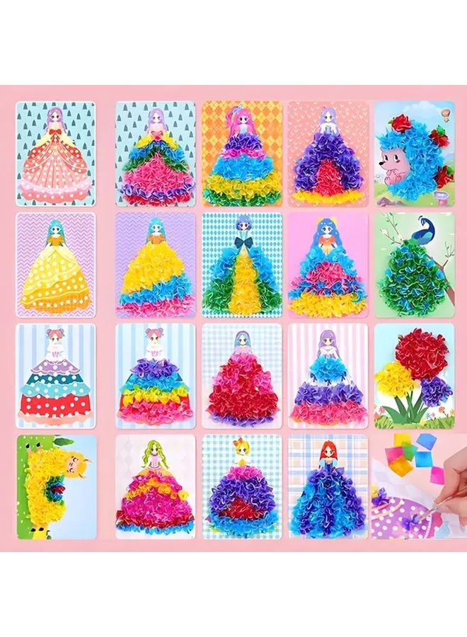 DIY Princess Pop Art Dress Up Sticker Toy Set 4PCS Reusable Craft Kit - Image 2