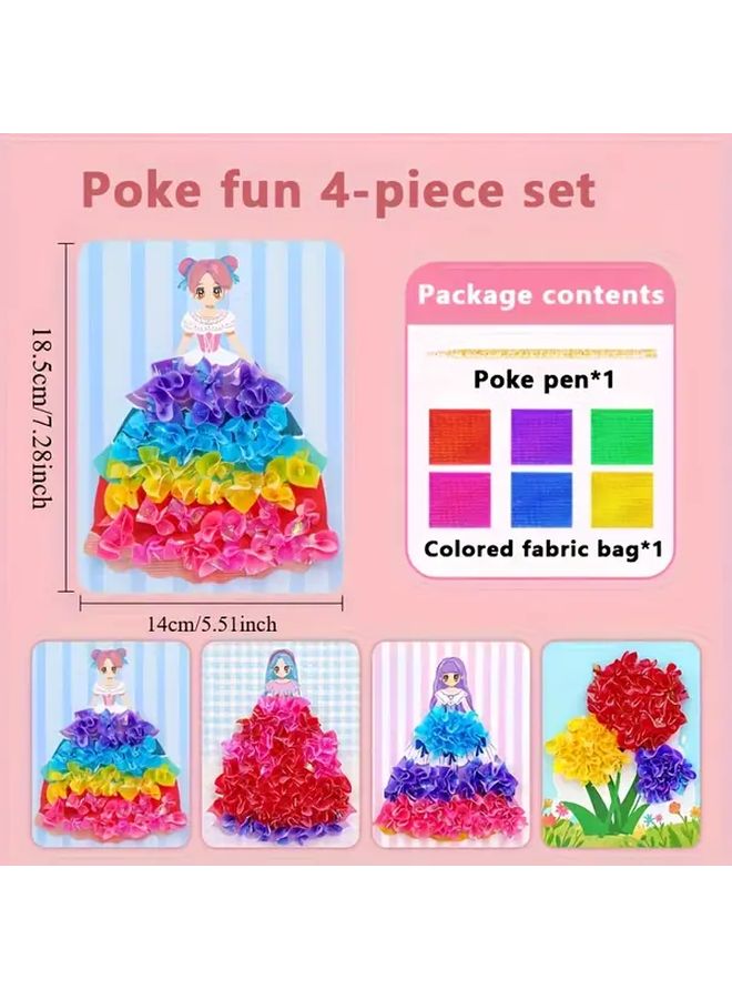 DIY Princess Pop Art Dress Up Sticker Toy Set 4PCS Reusable Craft Kit - Image 3