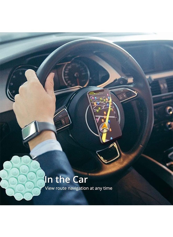 Garlo - 3PCS Phone Suction Holder Back of Phone, Silicone Suction Cup Phone Case Adhesive Shower Mount, Adhesive Silicone Suction Cup Phone Holder Case, Phone Gripper Stickers On The Wall（Green,Blue,Black）. - Image 1