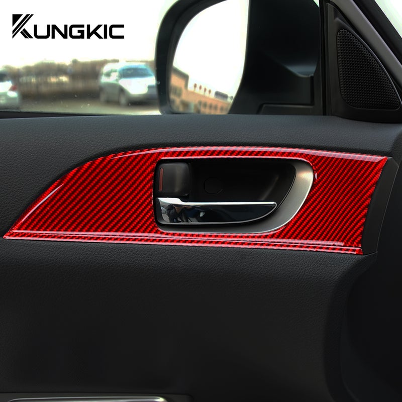 Generic Real Soft Carbon Fiber Car Door Handle Panel for Subaru Impreza 2009-2011, RHD LHD Sticker Interior Trim Accessories - Image 3
