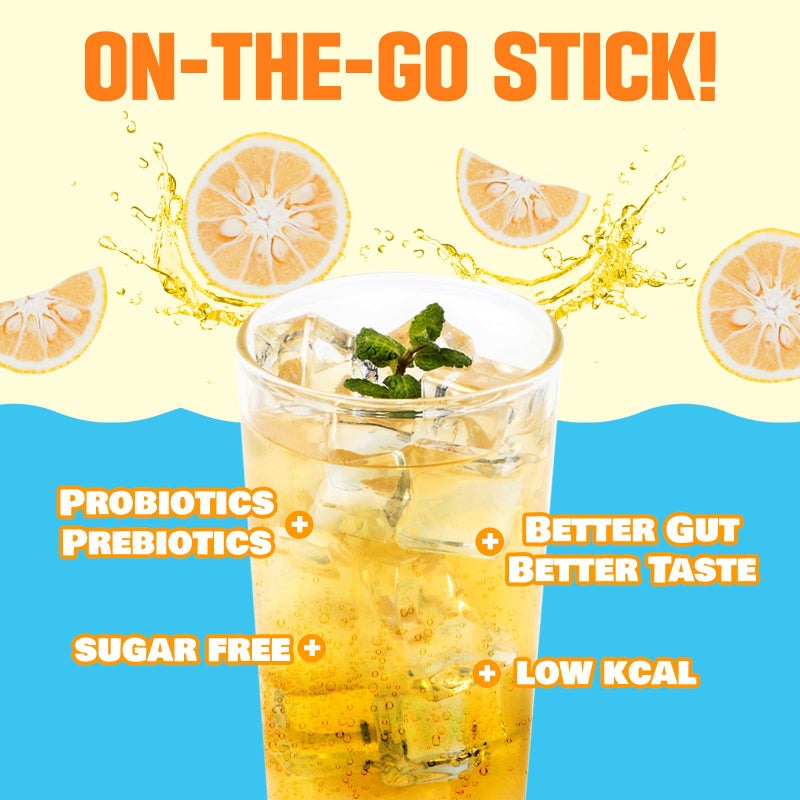 TEAZEN Citron Kombucha Tea, Hydration Drink Mix, Sugar Free, Live Probiotics & Prebiotics, 10 Sticks, 1.76oz - Image 3