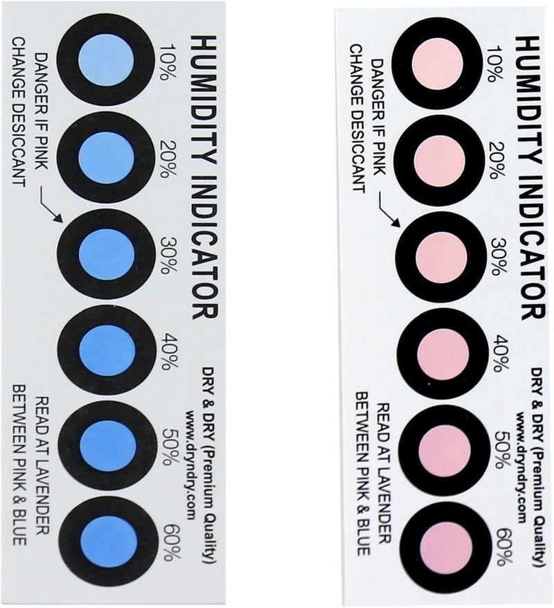 DRYDRY Humidity Indicator Cards 50 Pack(Reusable) - 10-60% 6 Spot(50 Cards) - Image 1