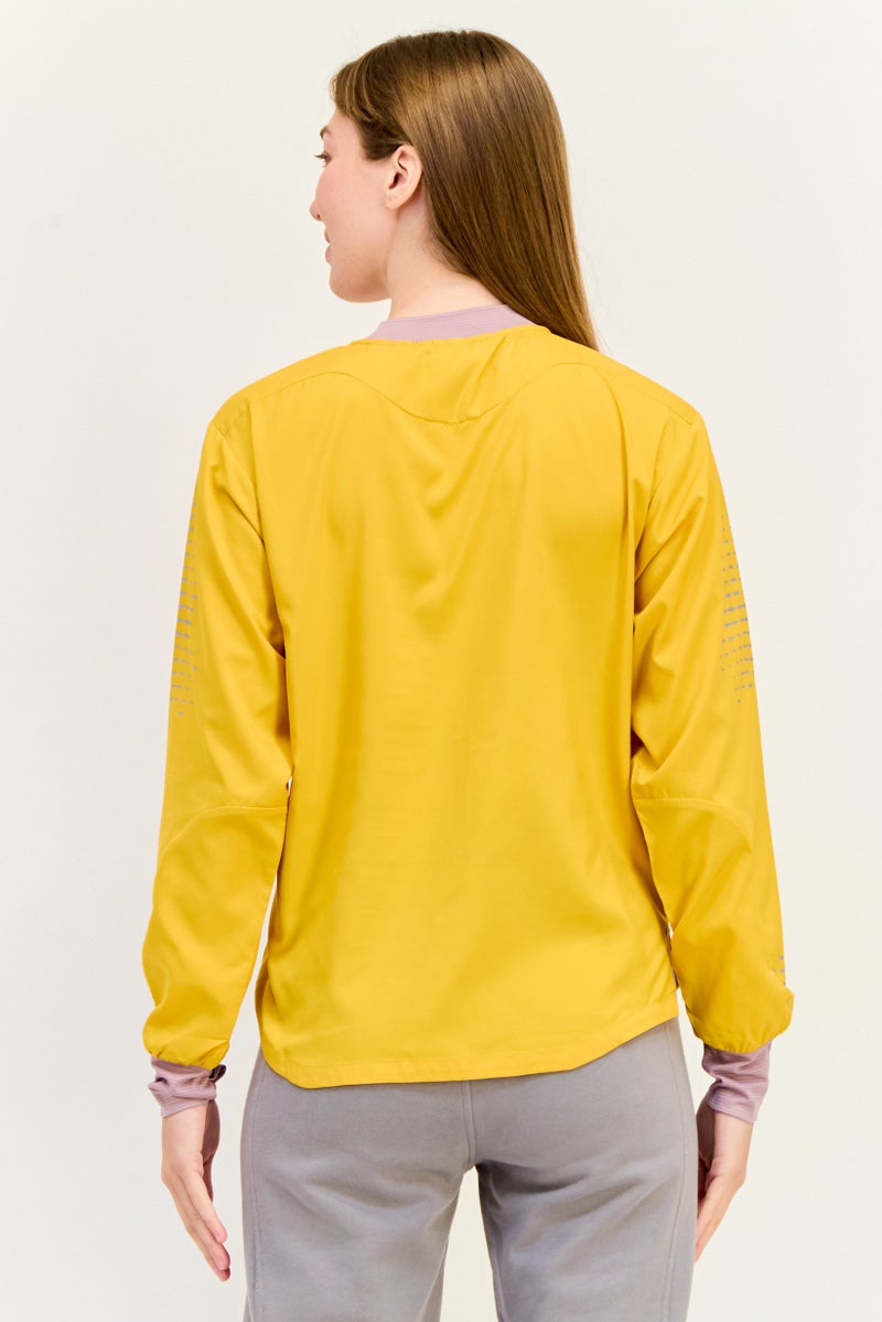 Hoka Women Sportswear Fit Training Wind Shell Jacket, Mustard  - Image 3