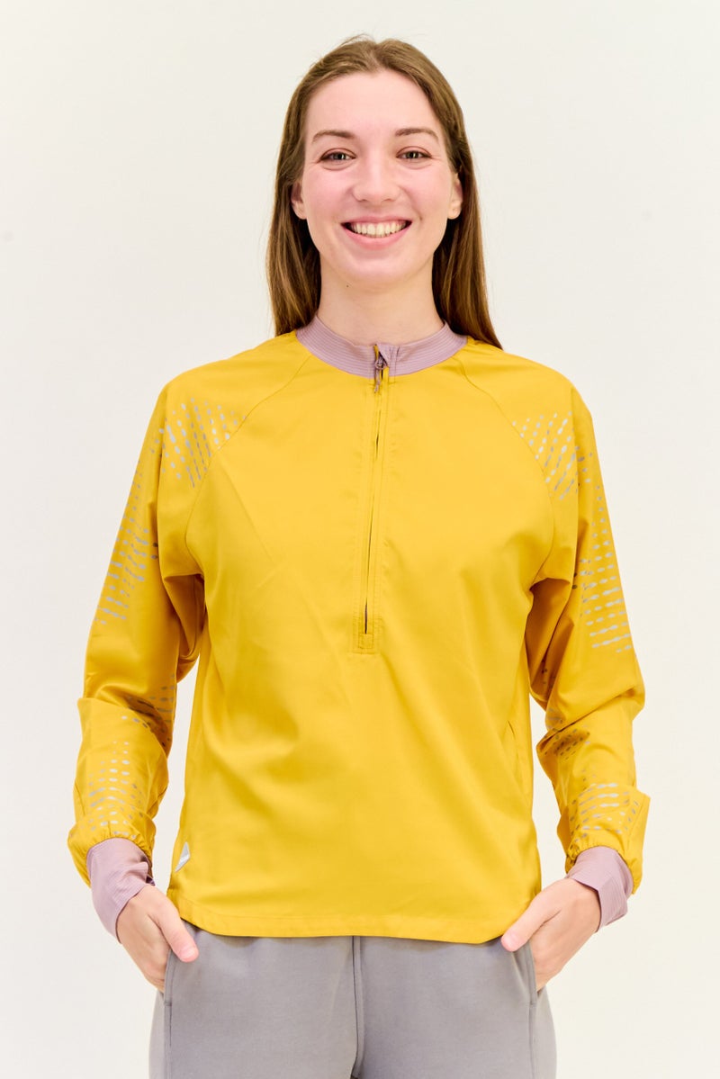 Hoka Women Sportswear Fit Training Wind Shell Jacket, Mustard  - Image 1