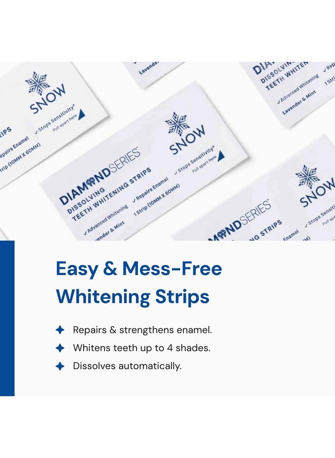 Snow - Diamond Teeth Whitening Strips | Gentle & Enamel Safe White Strips For Teeth Whitening | At-Home Dental Hygiene & Tooth Care For A White Smile | Easy & Convenient Tooth Whitening Strips | 14 Ct - Image 1