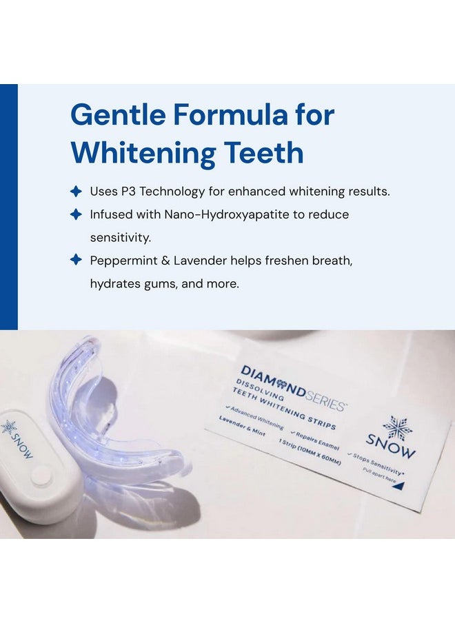 Snow - Diamond Teeth Whitening Strips | Gentle & Enamel Safe White Strips For Teeth Whitening | At-Home Dental Hygiene & Tooth Care For A White Smile | Easy & Convenient Tooth Whitening Strips | 14 Ct - Image 1
