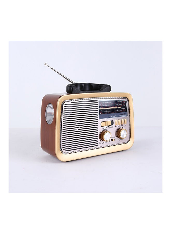 Portable Retro FM/AM/SW 3 Band With Mp3 Player And Bluetooth Radio YS-3188BT Brown - Image 5