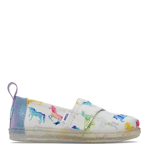 TOMS Girls Alpargata Loafer Flat, White Watercolor Ombre Unicorns, 5.5 Big Kid - Image 3