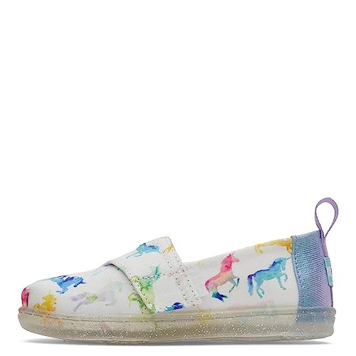 TOMS Girls Alpargata Loafer Flat, White Watercolor Ombre Unicorns, 5.5 Big Kid - Image 4