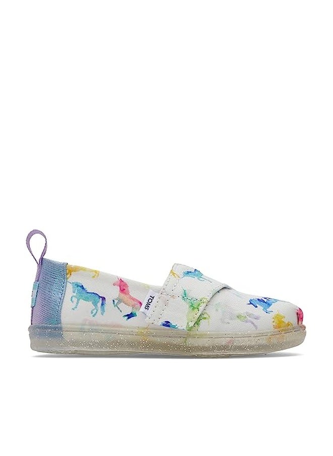 TOMS Girls Alpargata Loafer Flat, White Watercolor Ombre Unicorns, 5.5 Big Kid - Image 1