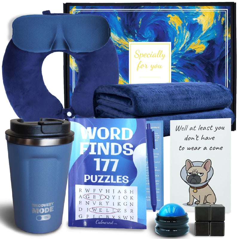 CALMCREST Get Well Soon Gifts for Men, Sympathy Gifts for Loss of Loved One, Care Package Self Care Gift for Men, Get Well Basket for Sick Friends, Thinking of You Feel Better Gift Box for Dad Brother - Image 1