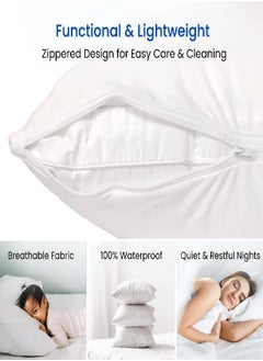 Guardmax Waterproof Pillow Protector Standard Size - Zippered Bed Bug Pillow Protector 4 Pack - Hypoallergenic Pillow Case Cover Protects from Bedbug, Dust Mite, and Liquid Spills - (20 X 26)
