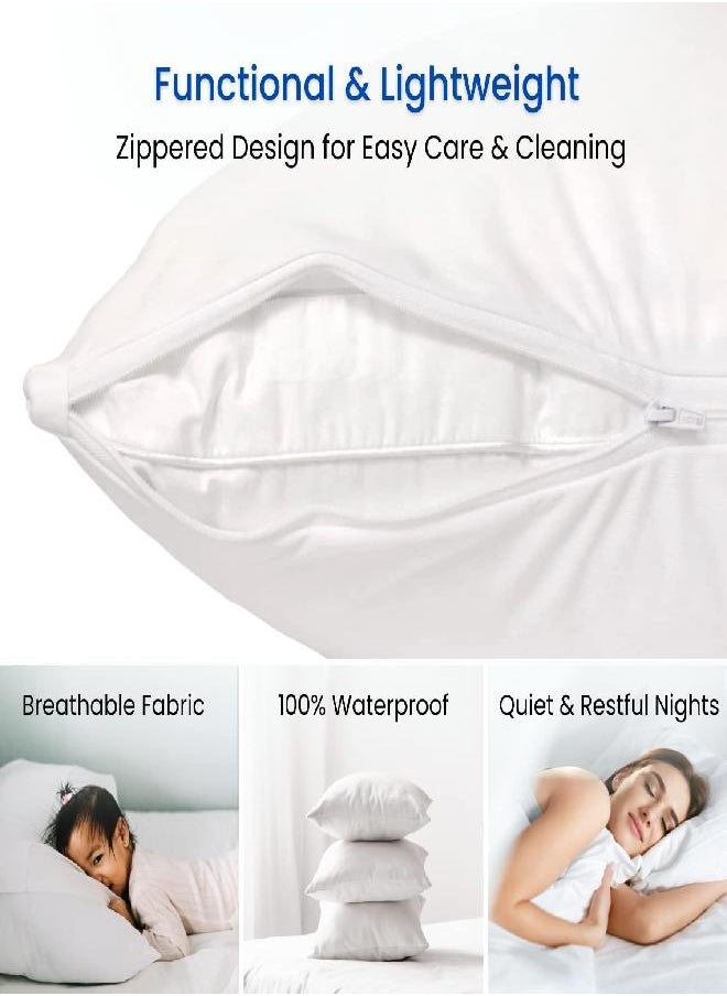 Guardmax - Guardmax Waterproof Pillow Protector Standard Size - Zippered Bed Bug Pillow Protector 4 Pack - Hypoallergenic Pillow Case Cover Protects from Bedbug, Dust Mite, and Liquid Spills - (20 X 26) - Image 1
