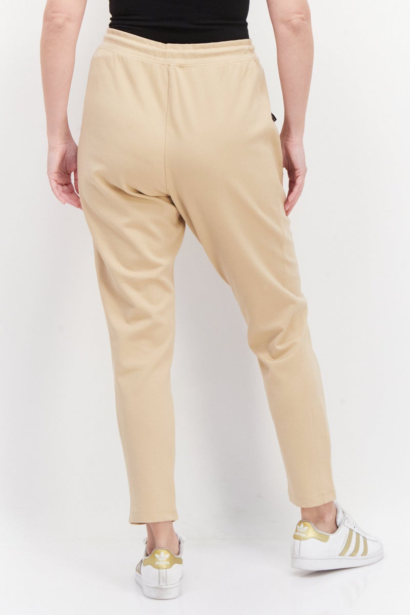 Samoon Women Drawstring Plain Sweatpants, Tan - Image 3