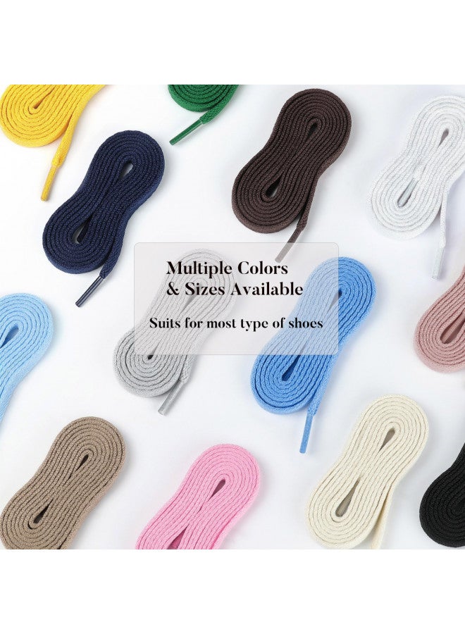 Stepace [2 Pairs Flat Shoe Laces for Sneakers 5/16" Width 30"-72" Length 26 Color Shoelaces Cream 54"(137 cm) - Image 4