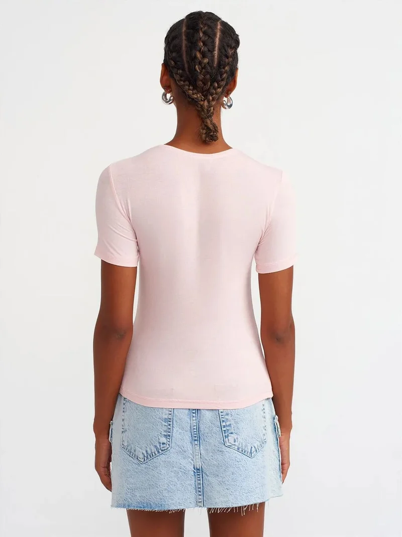 ديلفين DILVIN Women's Slim Fit Crew Neck T-Shirt
