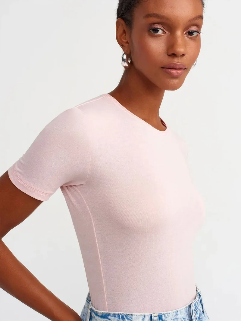 ديلفين DILVIN Women's Slim Fit Crew Neck T-Shirt