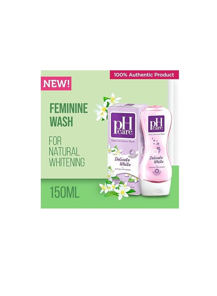 Ph Care Daily Feminine Wash Delicate White - With Advance Whitening Complex - Lightens Skin in 14 Days - Safe for Everyday Use - pH-Balanced & Clinically Tested - 150ml - Image 2