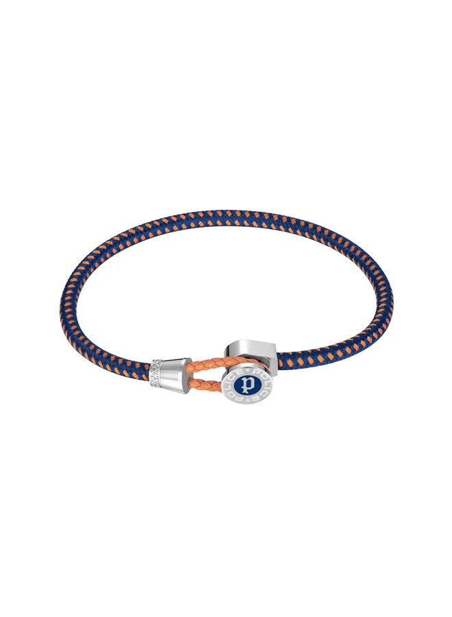 بوليس Button Bracelet for Men Stainless Steel with Navy Orange CordPEAGB0011604