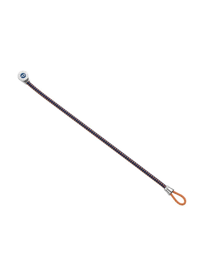 بوليس Button Bracelet for Men Stainless Steel with Navy Orange CordPEAGB0011604