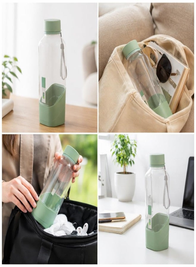 Nabhya Premium Plastic Water Bottle 1000Ml | Transparent Leak-Proof Bottle With Lid & Carry Strap | Lightweight Reusable Bottle for Daily Hydration at Home, School, Office & Travel (Green, 600ml) - Image 5