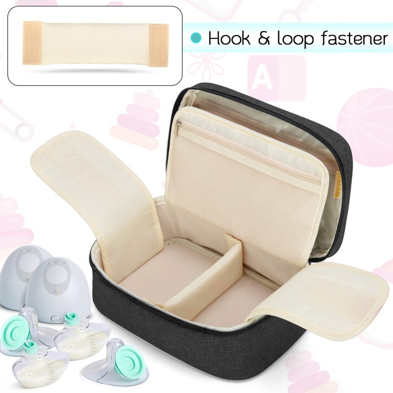 BAFASO Wearable Breast Pump Bag Compatible with Elvie and Momcozy Breast Pump, Case for Wearable Breast Pump and Extra Parts (Patent Pending), Black - Image 4