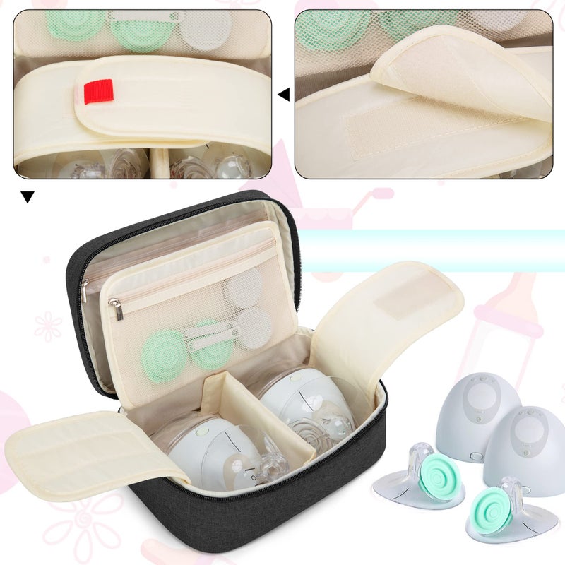 BAFASO Wearable Breast Pump Bag Compatible with Elvie and Momcozy Breast Pump, Case for Wearable Breast Pump and Extra Parts (Patent Pending), Black - Image 3