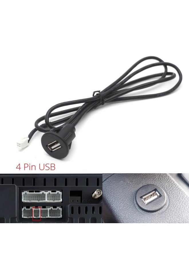 Generic - Car Android Large Screen Navigation 4-6 Pin To RoUnd Head USB Universal Embedded Panel U Disk Recorder Data Cable-Color:USB Single Port - Image 1