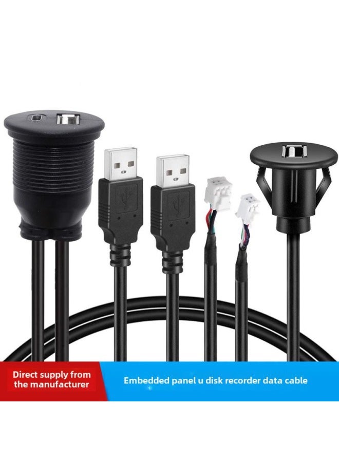 Generic - Car Android Large Screen Navigation 4-6 Pin To RoUnd Head USB Universal Embedded Panel U Disk Recorder Data Cable-Color:USB Single Port - Image 1