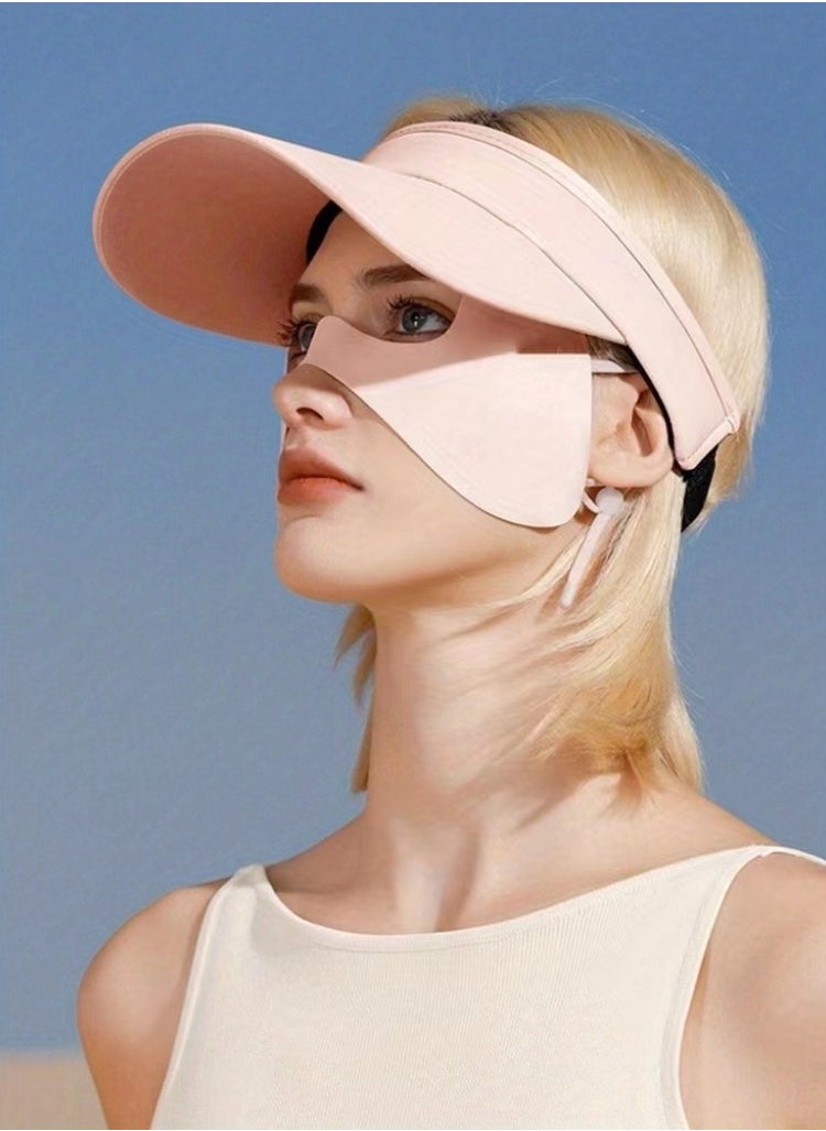 Generic 1pc, Adjustable Ice Silk Face Cover, Breathable Sweat-Absorbent Scarf, Summer Gear With Extended Visor For Outdoor Activities  - Image 2